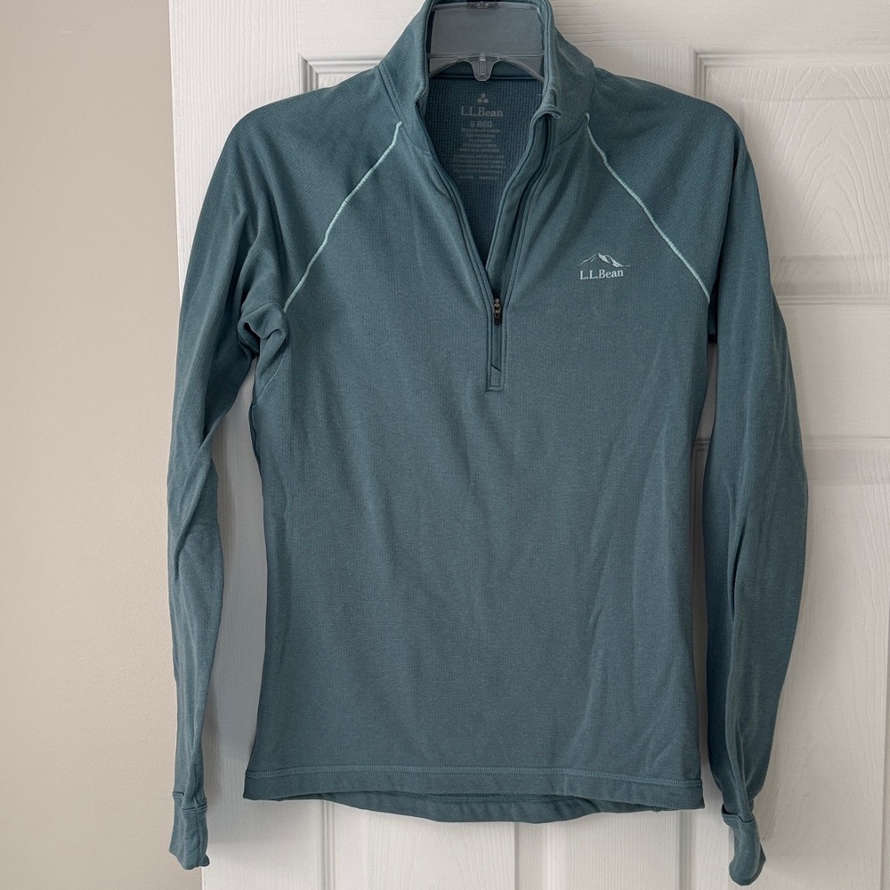 L.L. Bean Teal Long-Sleeve Quarter-Zip